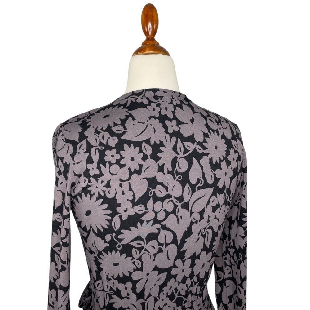 Boden Soft Jersey Long Sleeve Wrap Dress Purple Grey Size 6 Long - Picture 6 of 8